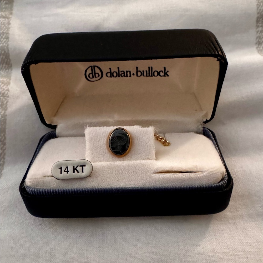 Dolan Bullock Men’s Tie Tack 14k Gold w/ Lapis Inlay.
